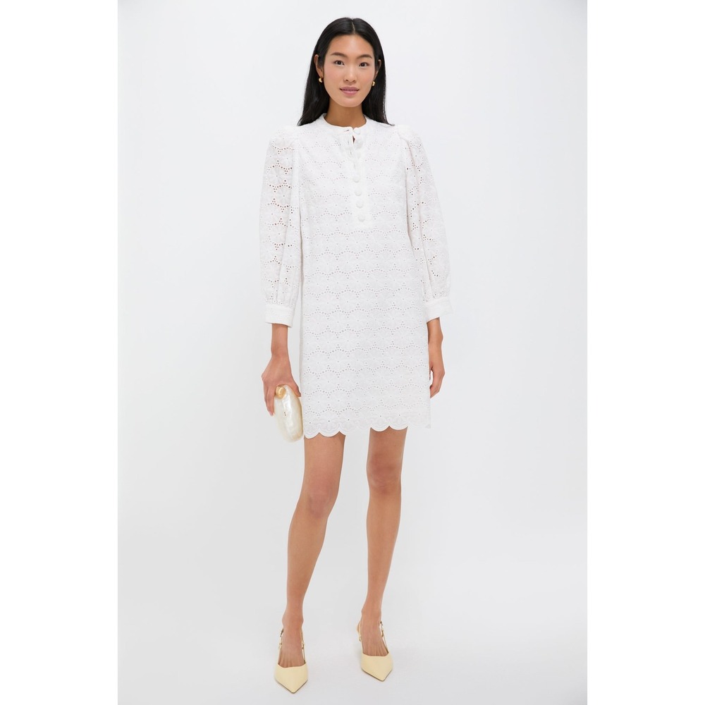Pomander Place Samantha White Eyelet Mini‎ Dress XS NWT Sold Out